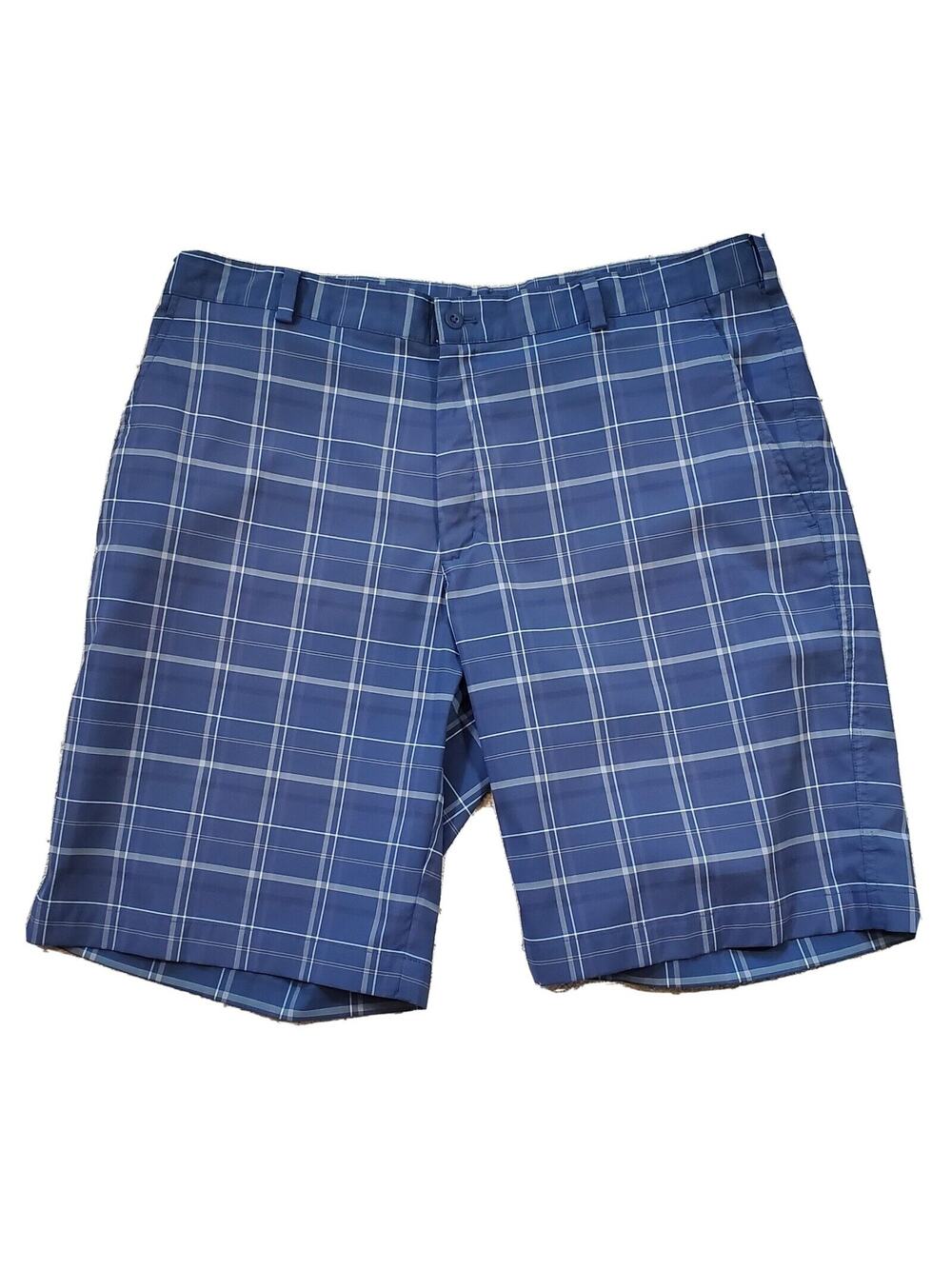 Nike Golf Shorts Navy Blue Plaid 388782-419 Men’s Size 38 EUC